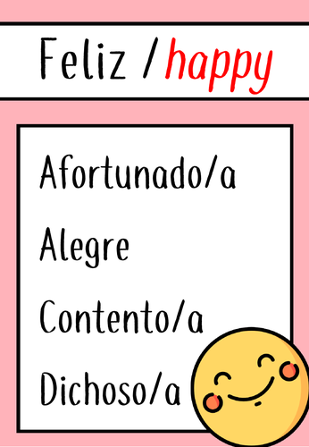 DISPLAY: Spanish synonyms | Teaching Resources