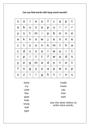 Year 1 phonics puzzles long vowel phoneme wordsearch bundle set 5 – 6 ...