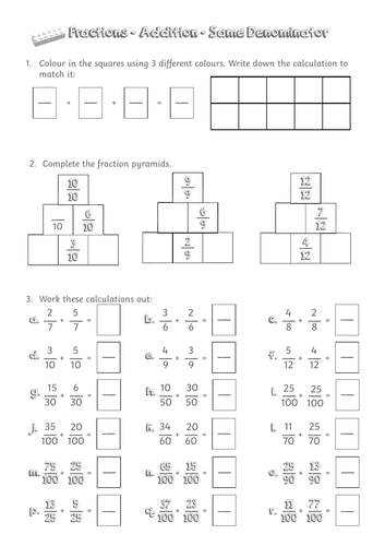 Y4 Fractions Lesson 4 Addition Year 4 Teaching Resources