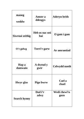 taflen adolygu TGAU CYMRAEG IAITH gweithgaredd adnabod idiomau ...