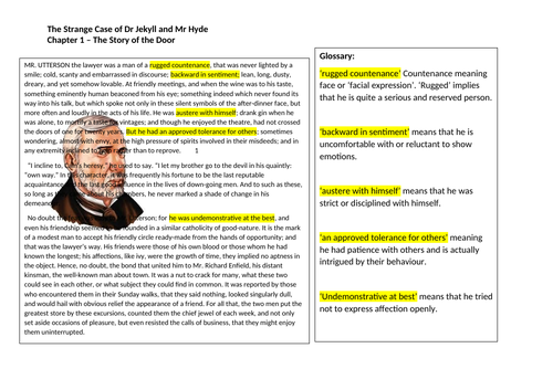 Introduction to Jekyll and Hyde and GCSE - Part 1 | Teaching Resources