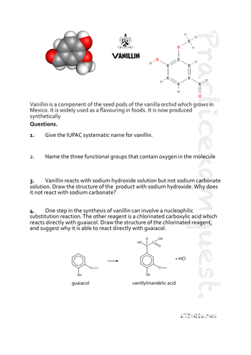 Vanillin exam practice