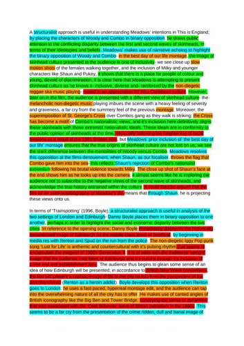 Structuralism essay for Film Studies A-Level WJEC