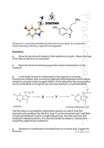 Serotonin: exam style questions.