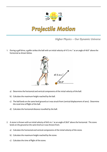 Projectile Motion Questions Teaching Resources 9714