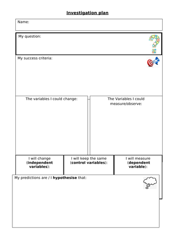 research sheet template ks2