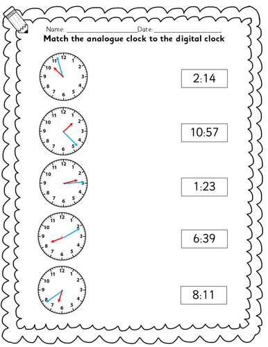 LKS2 maths Year 3 Year 4 Telling the time worksheets - to the exact ...