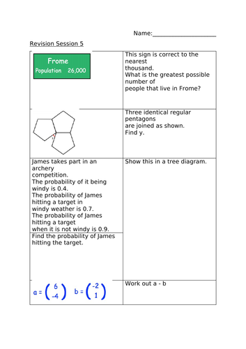 REVISION SESSION 5 - MATHS