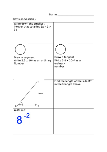 REVISION SESSION 9 - MATHS