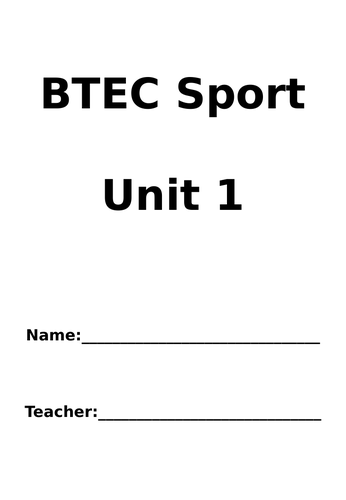 BTEC Sport - Unit 1 | Teaching Resources