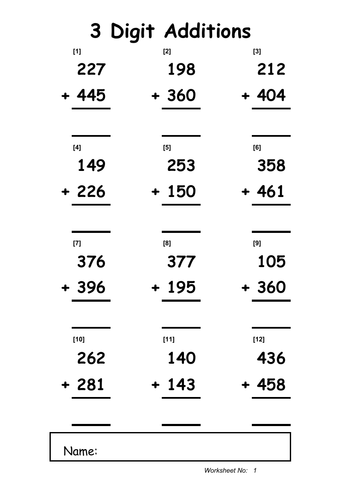 addition-worksheets-3-digits-teaching-resources