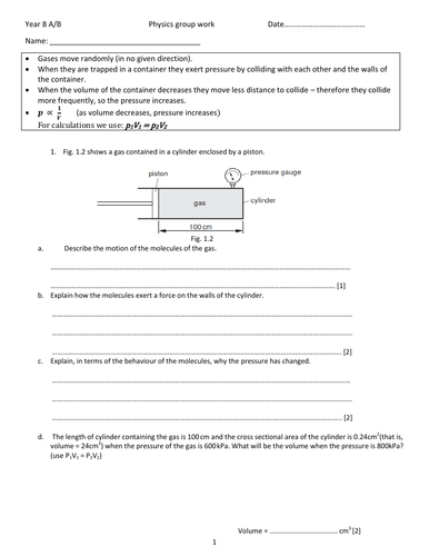 Gas Pressure and Thermal expansion | Teaching Resources