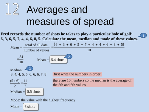 Math - Averages and measures of spread | Teaching Resources