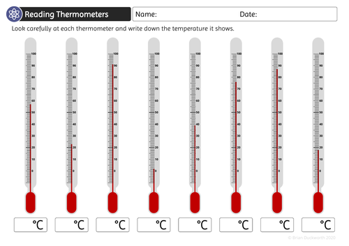 reading a thermometer worksheet