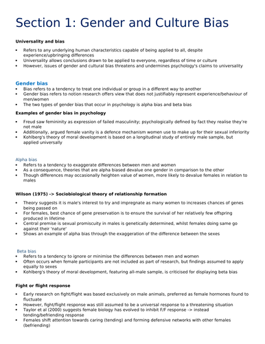 AQA A-Level Psychology: Issues and Debates (A* Notes)