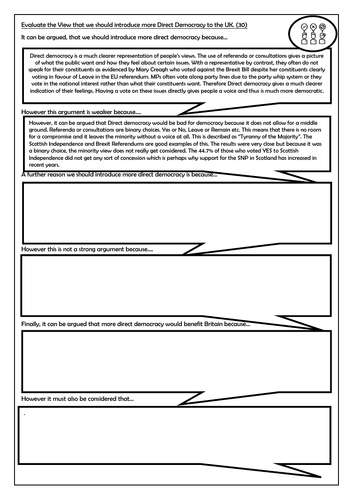 UK Politics Bundle Edexcel Democracy | Teaching Resources