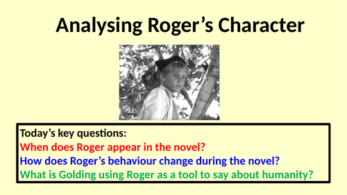 Roger Lord of the Flies for grades 7-9