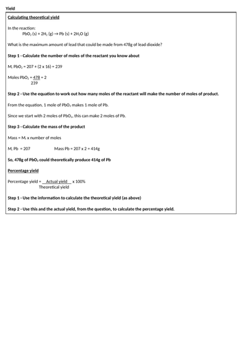 AQA GCSE Chemistry (9-1) - C4.4 The yield of a chemical reaction FULL ...