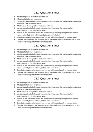 Aqa Gcse Chemistry 9 1 C5 7 Neutralisation And The Ph Scale Full Lesson Teaching Resources