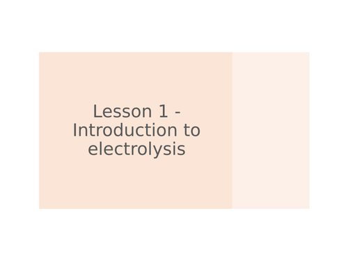 AQA GCSE Chemistry (9-1) - C6.1 Introduction to electrolysis FULL LESSON