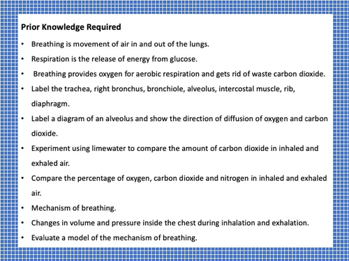 Breathing And The Respiratory System Smart Board Bingo KS3 Teaching 