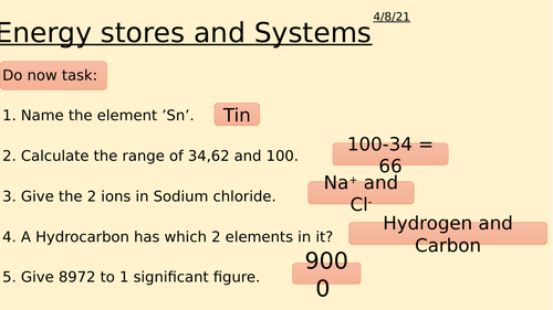 P1 AQA Energy stores