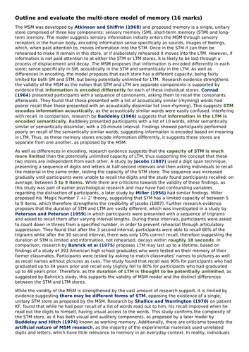 AQA A-Level Psychology - Memory A* Exam Practice Exemplar Essays