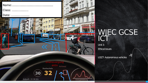 WJEC ICT Unit 3- Autonomous vehicles