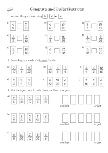 Y5 Fractions Lesson 2 - Compare and Order Fractions - Year 5 | Teaching ...