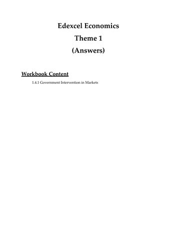 Edexcel Economics Theme 1: 1.4.1 Government Intervention in Markets