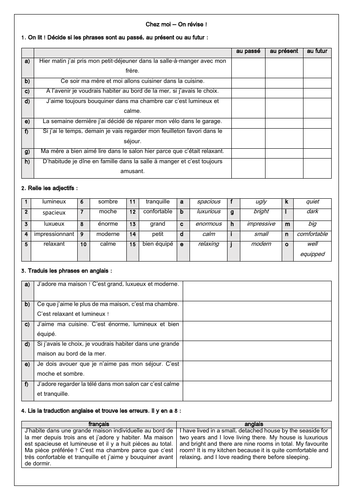 Ma maison - House & Home - French GCSE