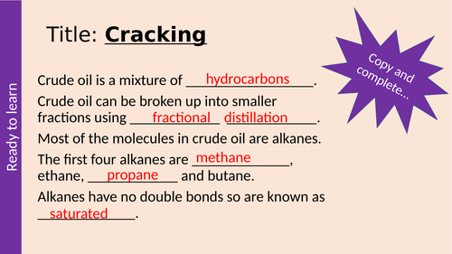 Cracking GCSE Organic Chemistry AQA | Teaching Resources