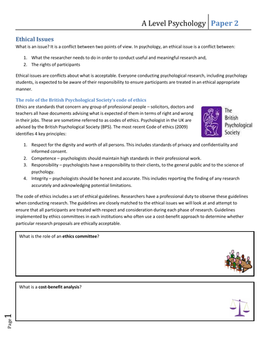 Ethics In Psychological Research Lesson Research Methods Teaching