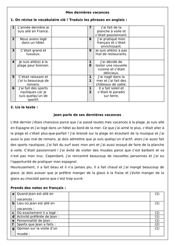 french-holidays-past-tense-mes-derni-res-vacances-teaching-resources