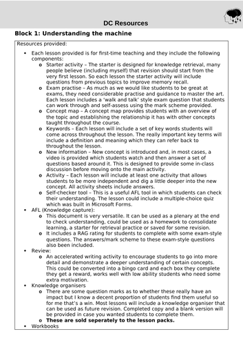 GCSE CS - Block 1 Teaching guidance