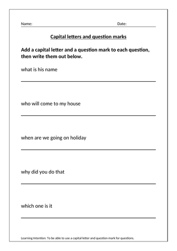Literacy punctuation KS1 sentences worksheet resource set bundle