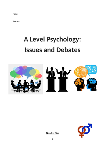 Psychology Issues and Debates Y13 Booklet AQA | Teaching Resources
