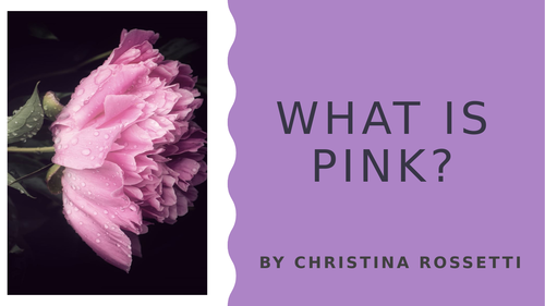 What is Pink? Christina Rossetti Classic Poem, PPT and Activities ...
