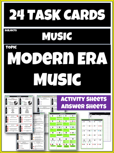 Modern Era Music Task Cards | Teaching Resources