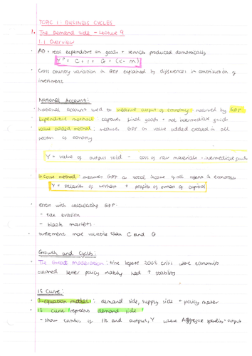 EC108 Macro 1 Uni Revision Notes | Teaching Resources