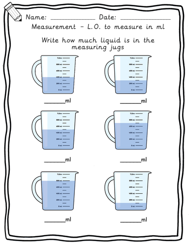 Year 3 maths: measurement - capacity and length worksheets (cm and mm ...