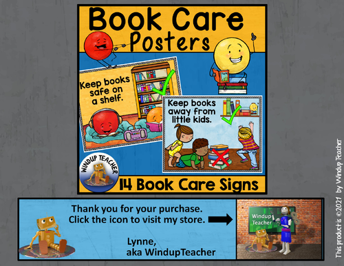 Book Care Signs for Classroom Library | Teaching Resources