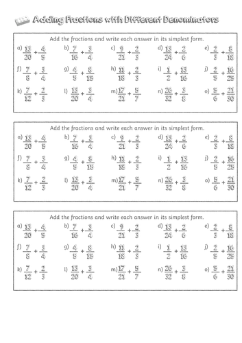 Adding Fractions with Different Denominators Y5 Fractions Lesson 7 ...