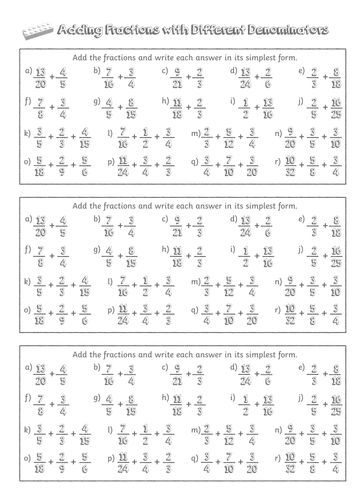 Adding Fractions with Different Denominators Y5 Fractions Lesson 7 ...