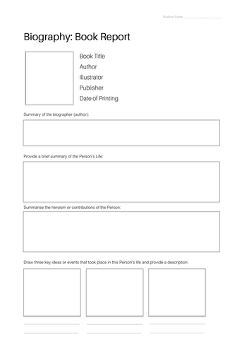 Biography Writing Templates | Teaching Resources