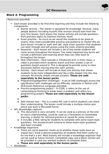 GCSE GCSE CS - Block 4: Teacher guidance