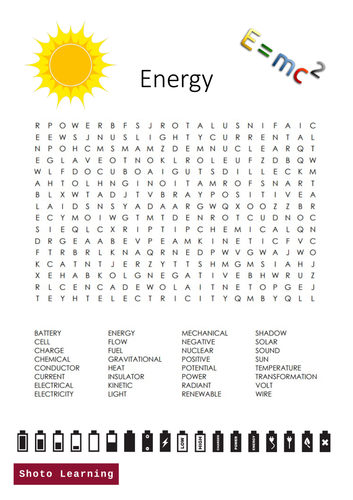 Energy Science Activity Bundle Scramble Unscramble Word Finder Search
