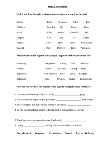 11 Plus Synonyms and Antonyms Worksheets