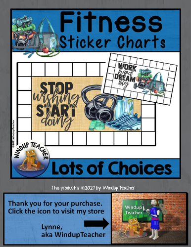 Exercise Fitness Sticker Charts | Teaching Resources
