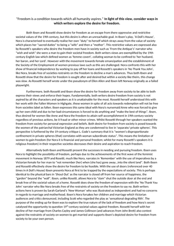 ibsen-and-rossetti-full-essay-ocr-english-literature-a-level